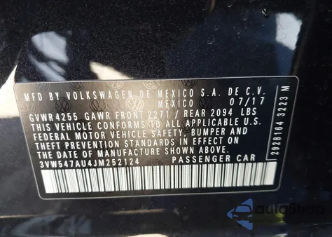 2018 Volkswagen Golf Gti 2.0T Autobahn/2.0T S/2.0T Se z USA, uszkodzony, nr VIN 3VW547AU4JM252124